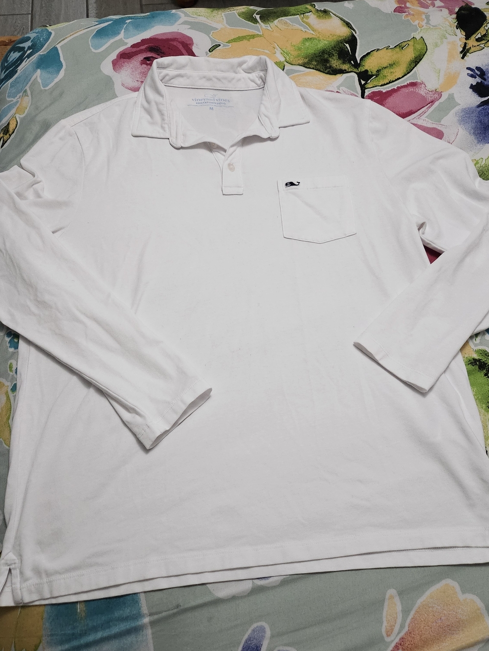 White Long-Sleeve Polo Shirt - Classic Men’s Style